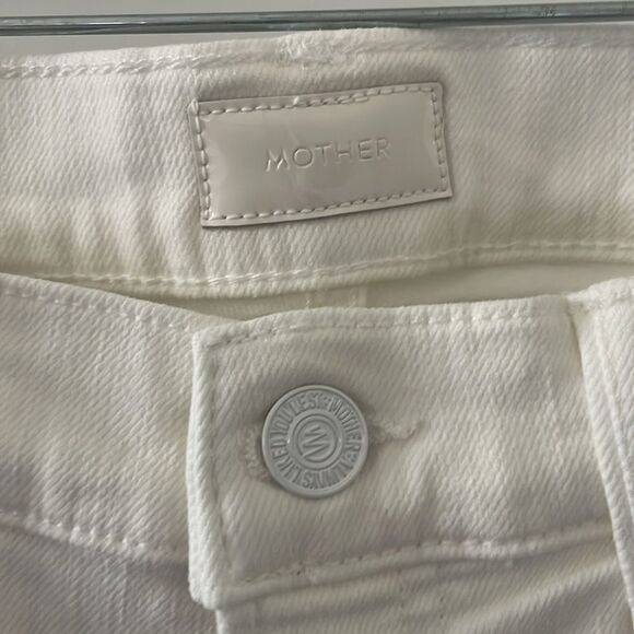 MOTHER The Insider Crop Step Fray White Jeans - Picture 3 of 8